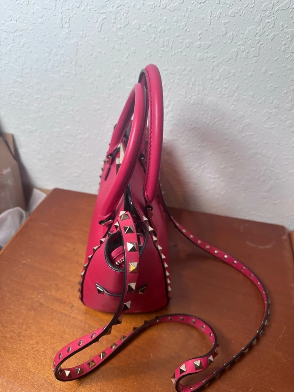 Valentino Garavani Rockstud Crossbody / Tote Bag - Hot Pink